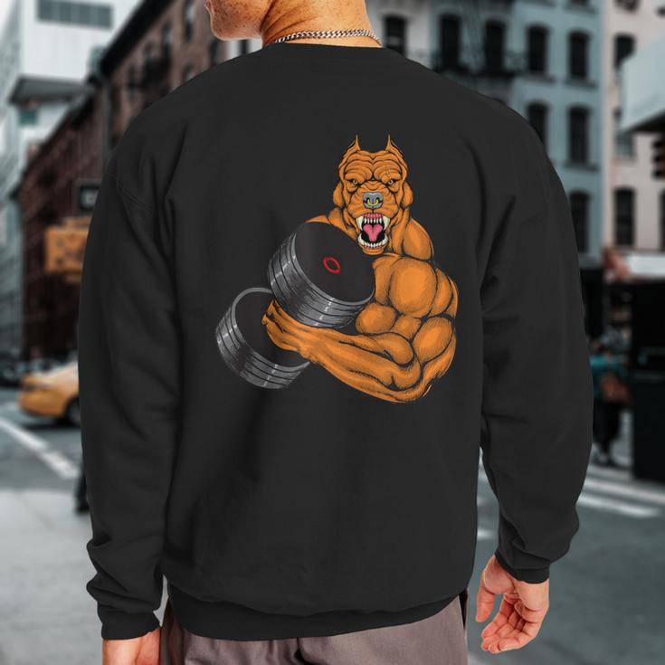 Pit Bull Gym Fitness Weightlifting Deadlift Bodybuilding Sweatshirt Back Print
