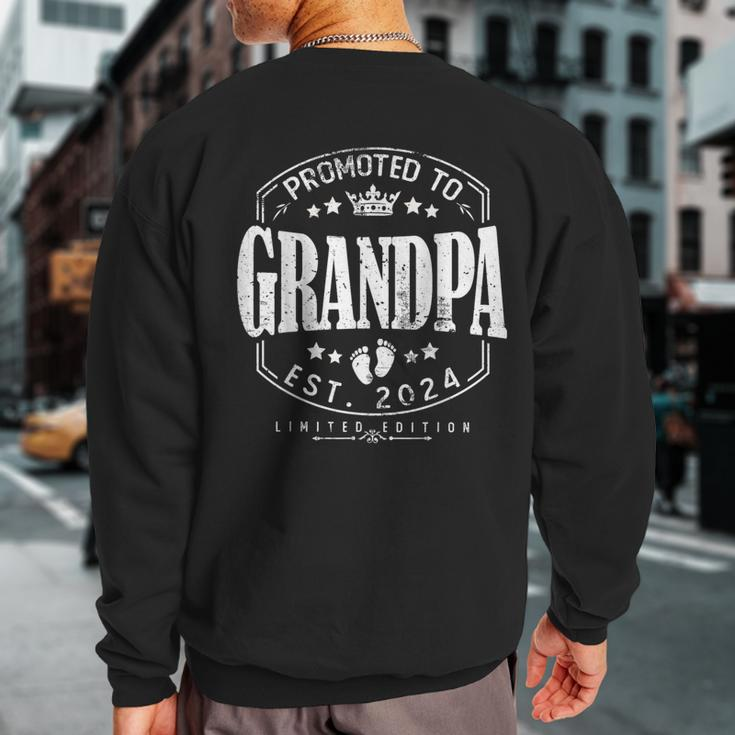 Promoted To Grandpa 2024 Grandparents Baby Announcement Men Sweatshirt Back Print