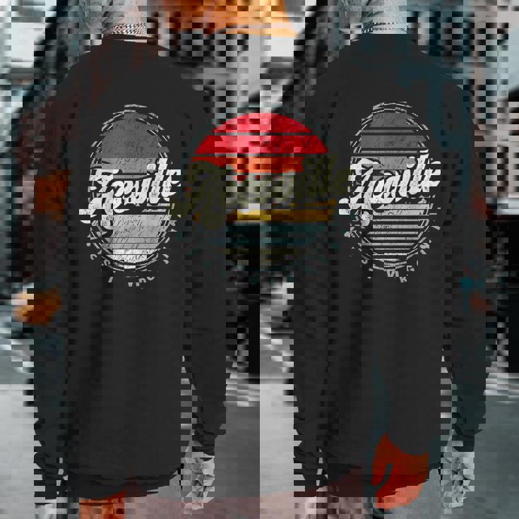 Retro Accoville Home State Cool 70S Style Sunset Sweatshirt Back Print