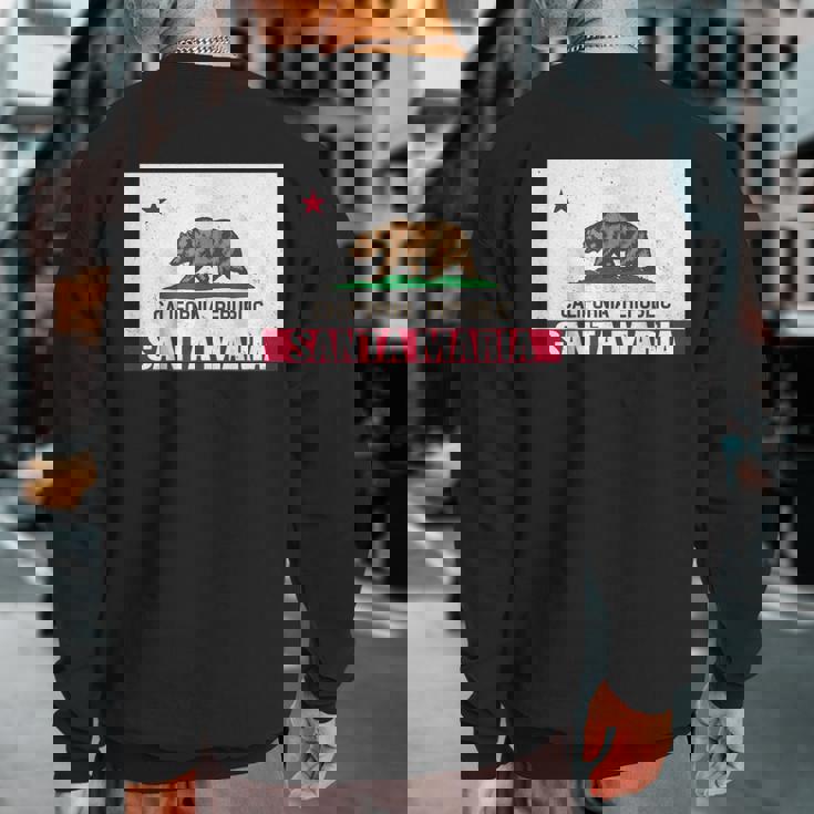 Santa Maria California Distressed Ca Republic Flag Sweatshirt Back Print