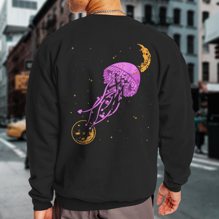 Sea Creature Ocean Animals Moon Space Jellyfish Sweatshirt Back Print
