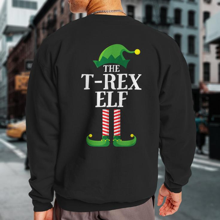 T Rex Elf Matching Family Group Christmas Party Sweatshirt Back Print