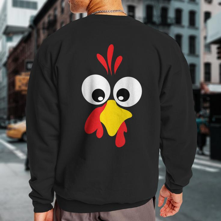 Turkey Face Pilgrim Thanksgiving Matching Family Costume Kid Sweatshirt Back Print