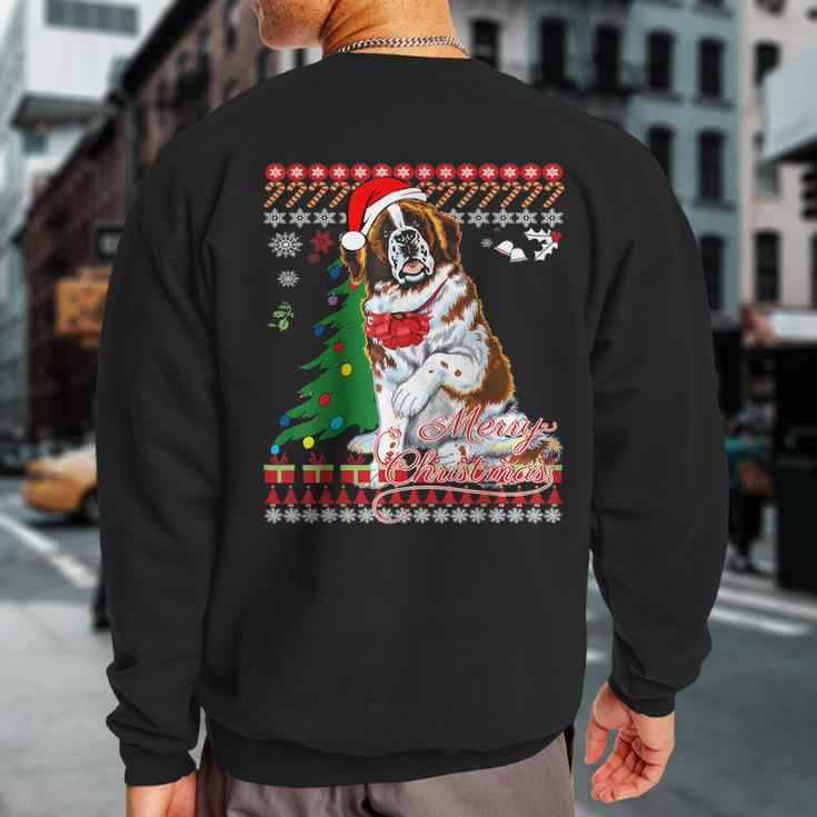 Ugly Christmas Sweater Saint Bernard Dog Sweatshirt Back Print
