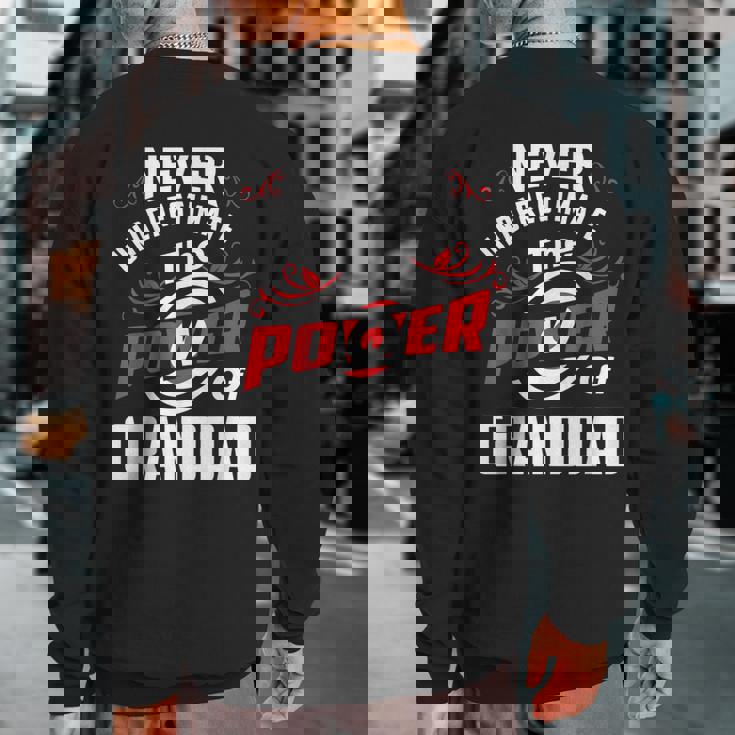 Never Underestimate The Power Of GranddadSweatshirt Back Print