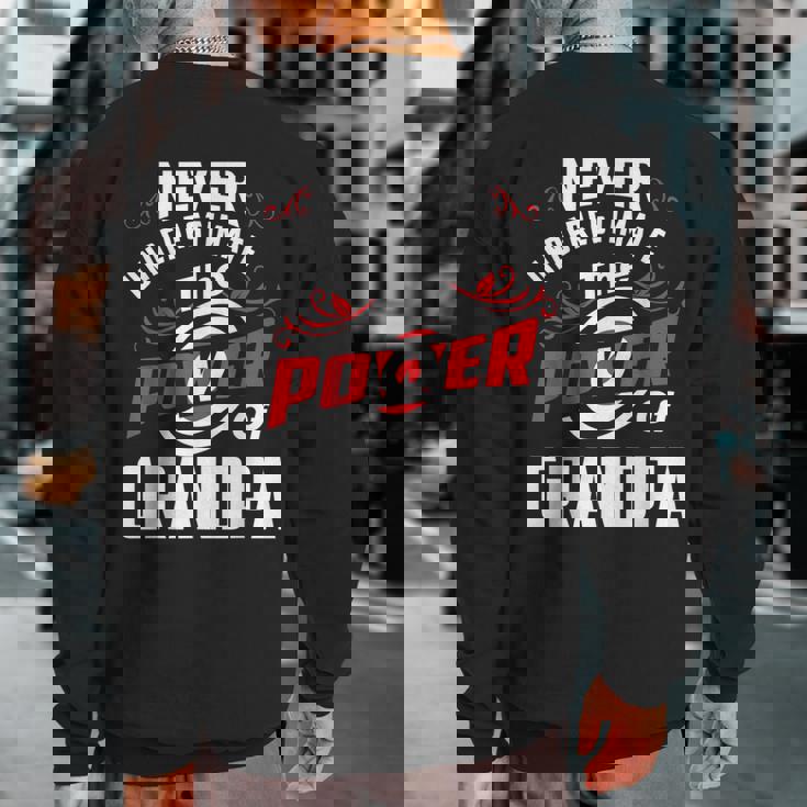 Never Underestimate The Power Of GrandpaSweatshirt Back Print
