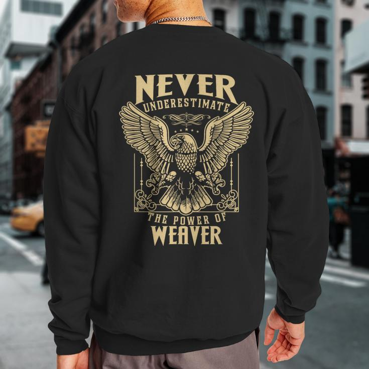 Never Underestimate The Power Of Weave Clothing Sweatshirt Back Print