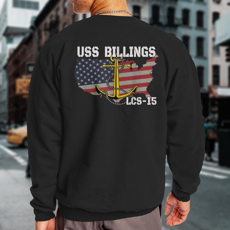 Uss Billings Lcs-15 Littoral Combat Ship Veterans Day Father Sweatshirt Back Print