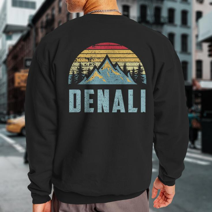 Vintage Mt Denali National Park Alaska Mountain Sweatshirt Back Print