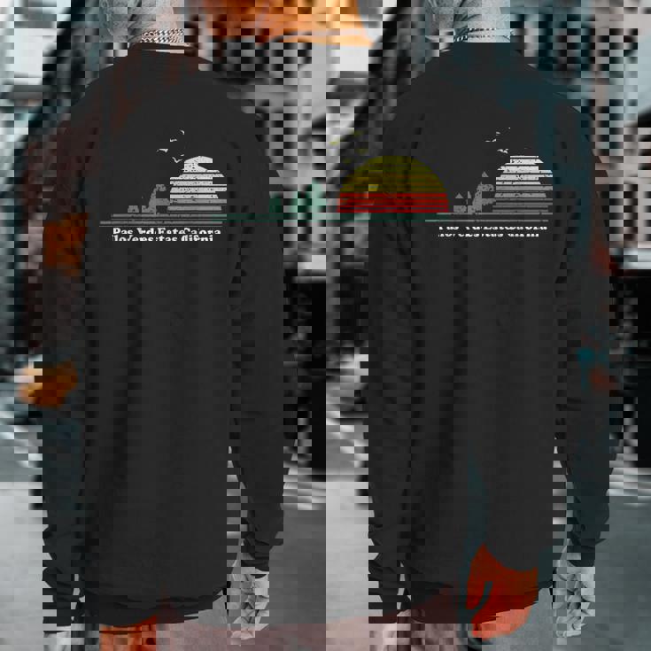 Vintage Palos Verdes Estates California Sunset Print Sweatshirt Back Print
