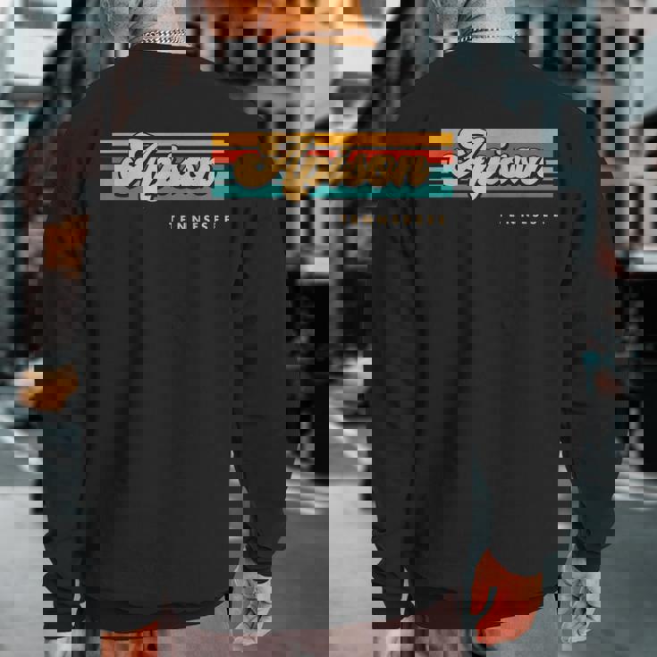 Vintage Sunset Stripes Apison Tennessee Sweatshirt Back Print Vintage Sunset Stripes Apison Tennessee Sweatshirt Back Print