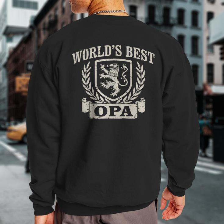 World's Best Opa Vintage Crest Grandpa Sweatshirt Back Print