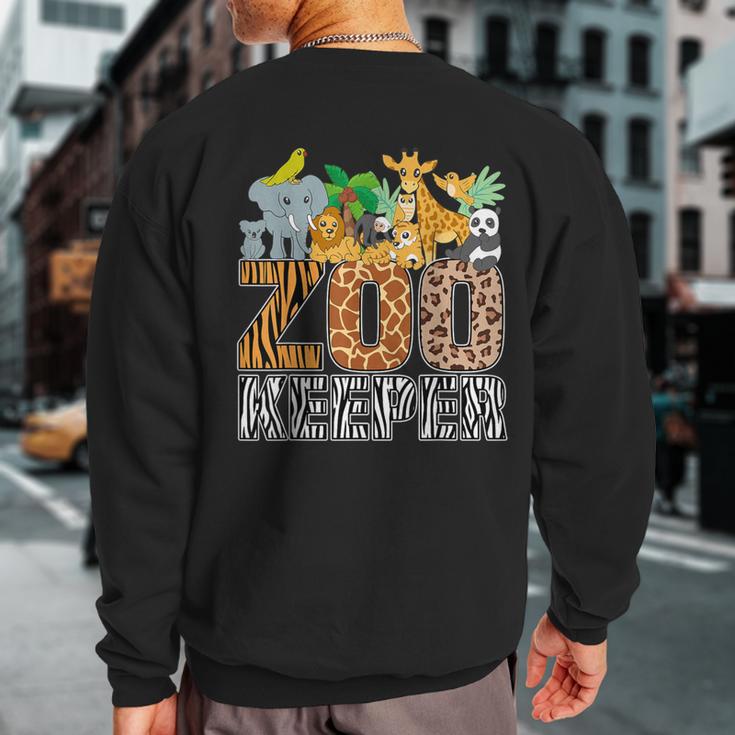 Zookeeper Costume Zebra Wild Print African Animal Keeper Sweatshirt Back Print