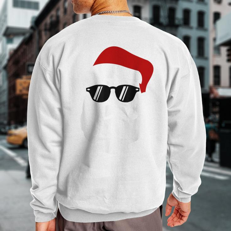 Hipster Santa Claus With Sunglasses For Christmas Sweatshirt Back Print