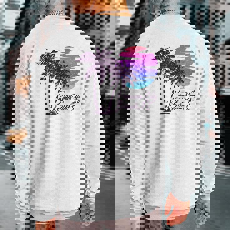 Panama City Beach Florida Vacation Souvenir Sunset Graphic Sweatshirt Back Print