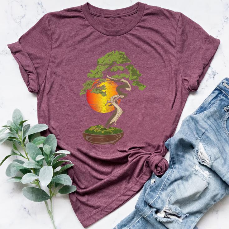 Aesthetic Retro Bonsai Tree Nature Lover Gardener Planting Bella Canvas T-shirt