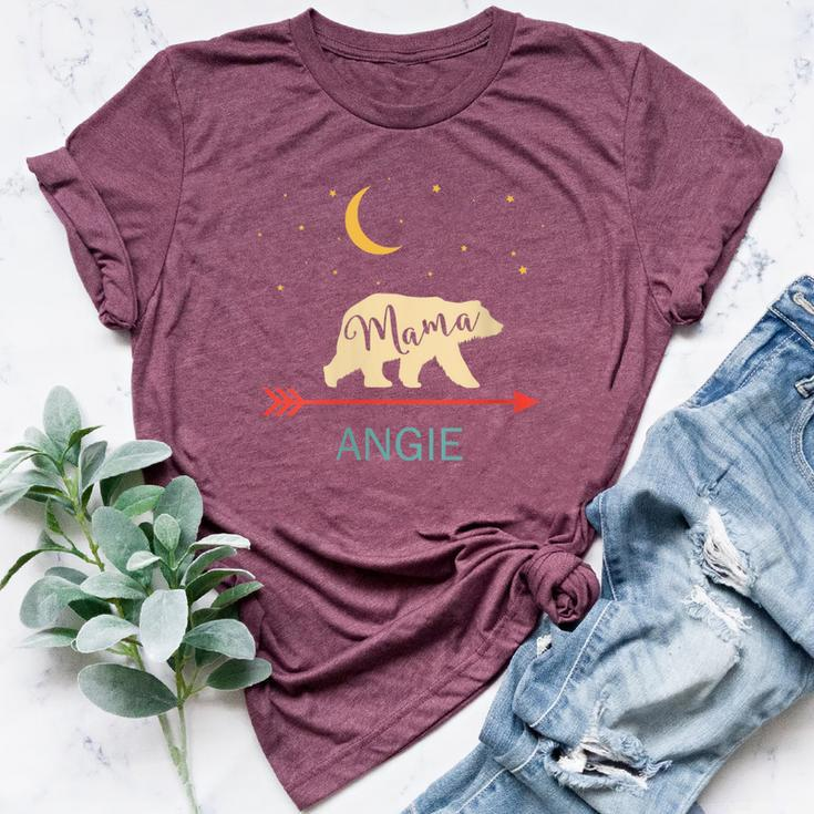 Angie Name Personalized Retro Mama Bear Bella Canvas T-shirt