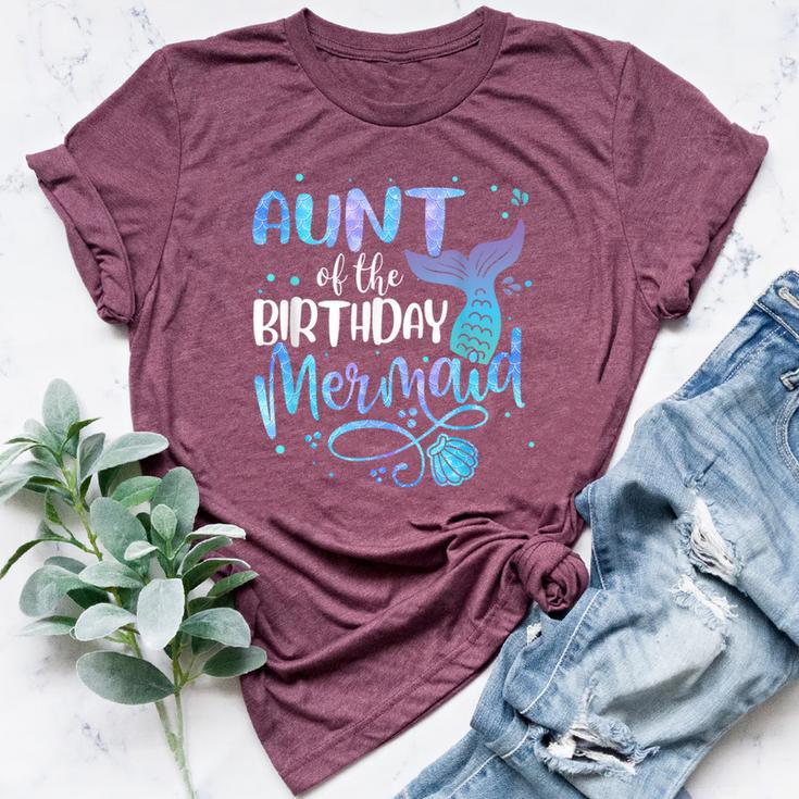 Aunt Of The Birthday Mermaid Family Matching Party Squad Bella Canvas T-shirt
