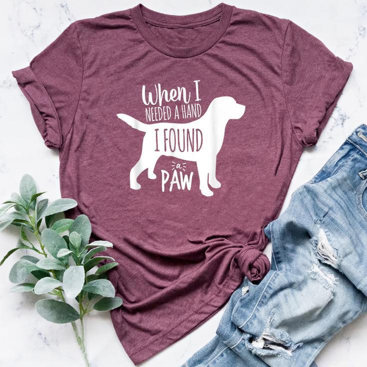 Cavador When Need Hand Found Paw Dog Mom Dad Women Bella Canvas T-shirt