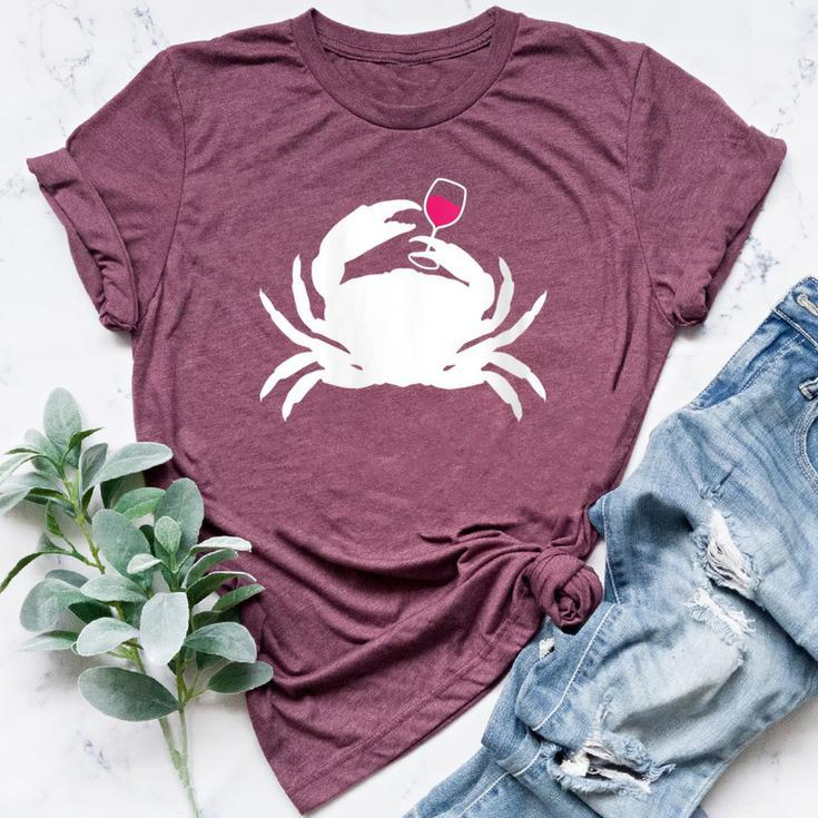 Crab Ocean Wine Cruise Vacation Lovers Drinking Bella Canvas T-shirt