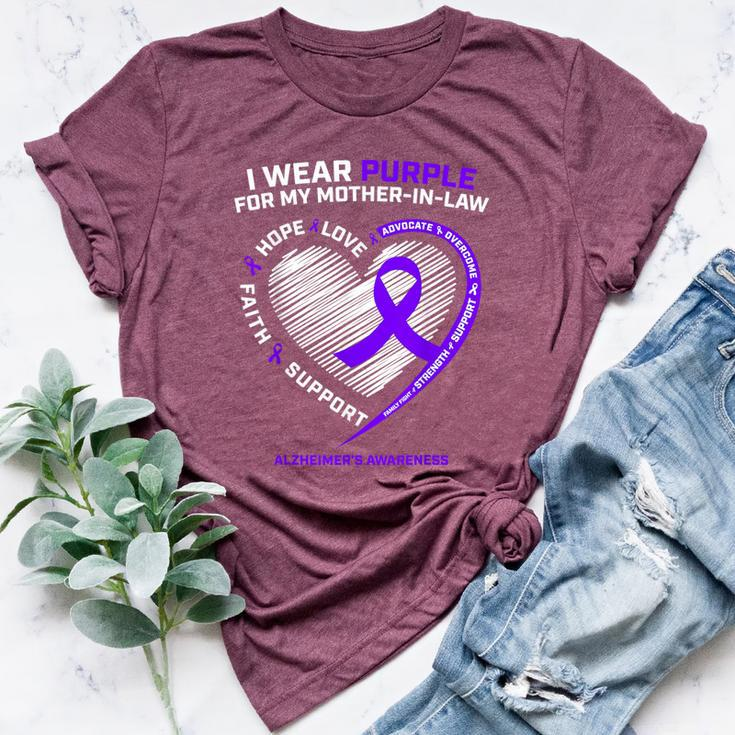 Dementia Mother In Law Purple Mom Alzheimers Awareness Bella Canvas T-shirt