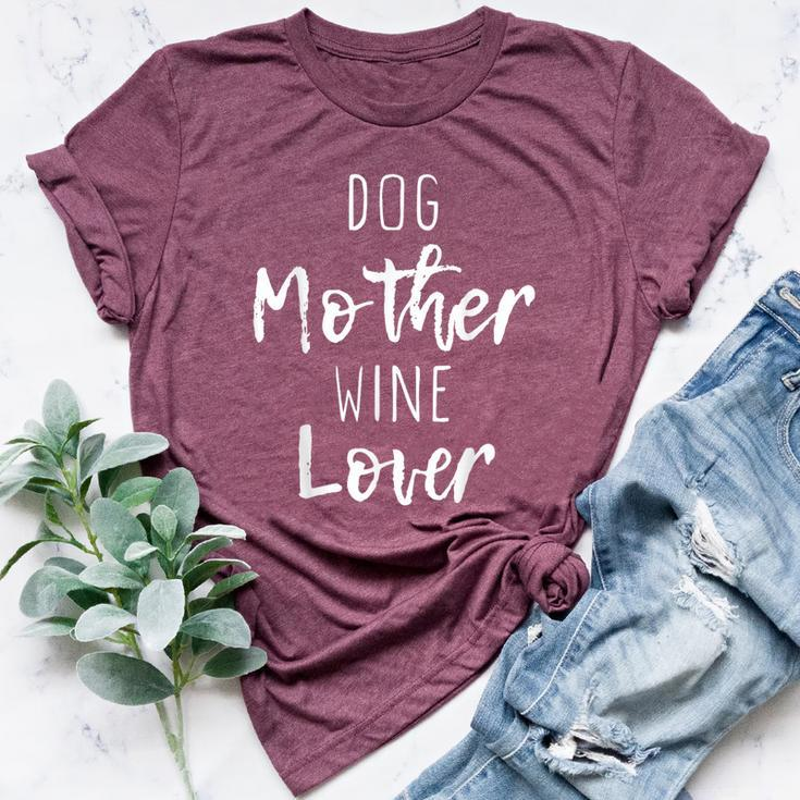 Dog Mother Wine Lover Cute Mom Drinking Christmas Bella Canvas T-shirt
