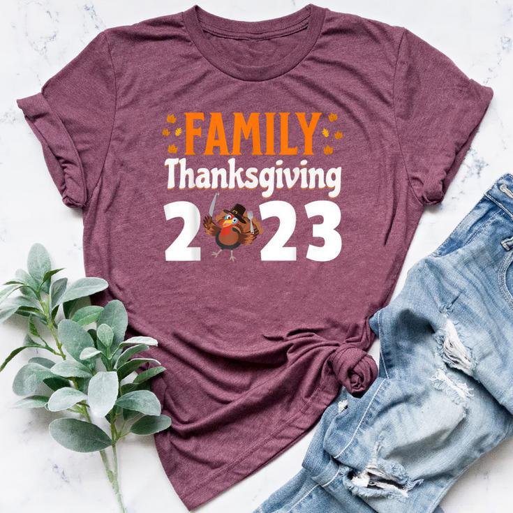 Family Thanksgiving 2023 Fall Autumn Turkey Matching Family Bella Canvas T-shirt
