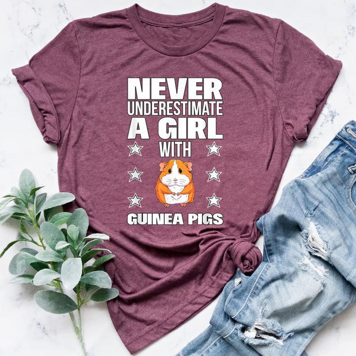 Girls Never Underestimate A Girl With Guinea Pigs Bella Canvas T-shirt