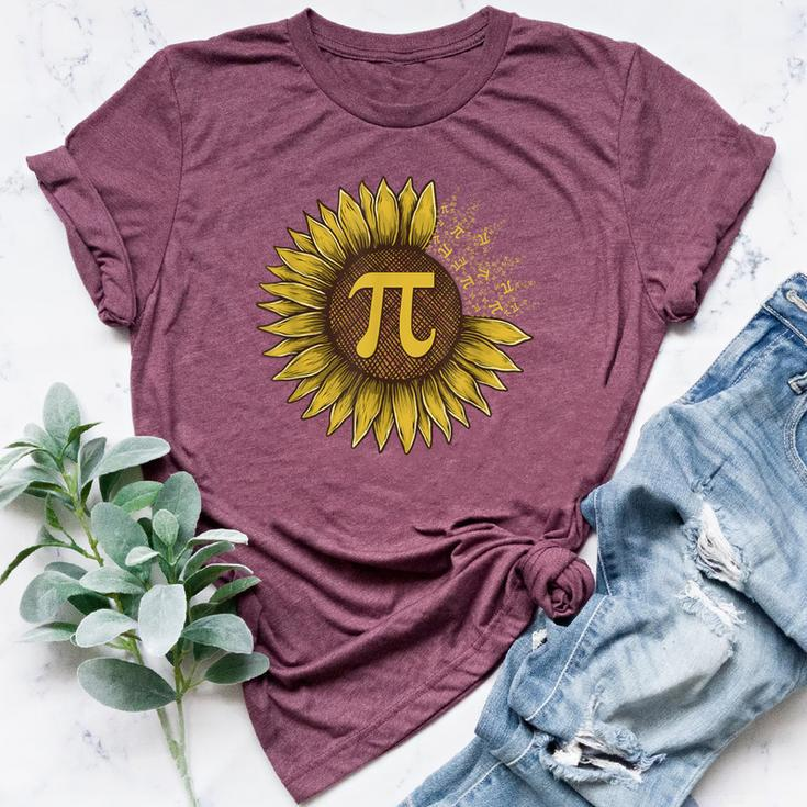 Happy Pi Day Sunflower Lovers Pi Day Number Symbol Math Bella Canvas T-shirt