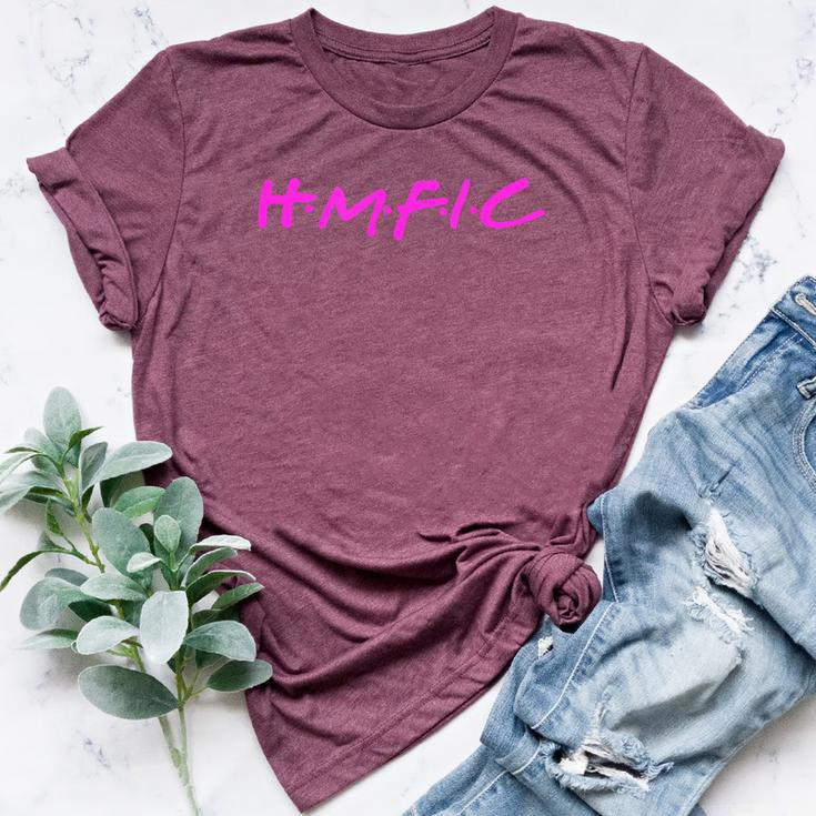 Hmfic With Bright Pink Head Mother Fucker In Charge Bella Canvas T-shirt