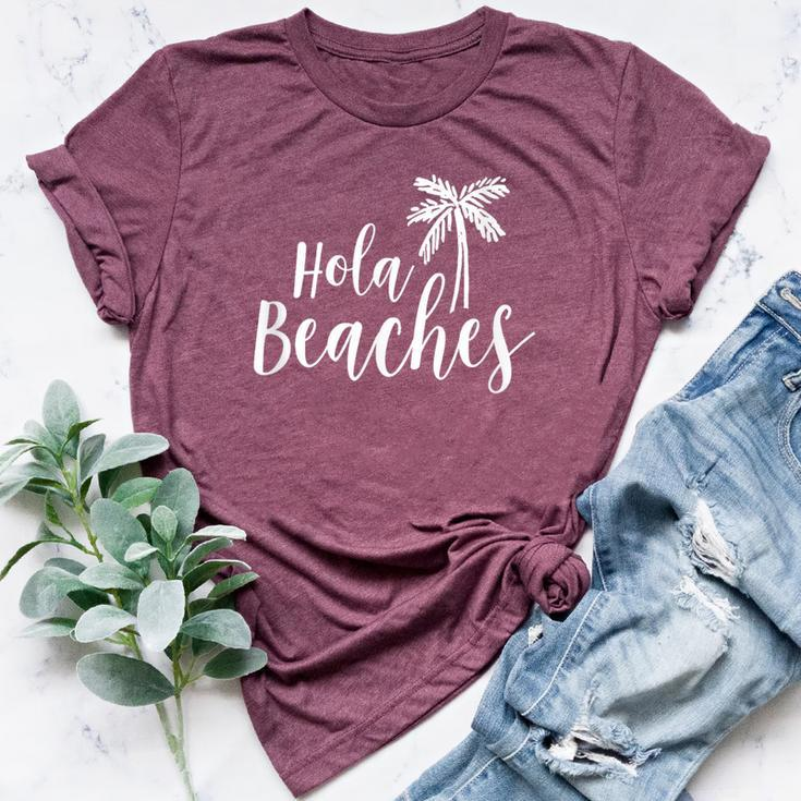 Hola Beaches VacationBeach For Cute Bella Canvas T-shirt
