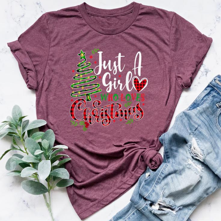 Just A Girl Who Loves Christmas A For Xmas Girls Bella Canvas T-shirt