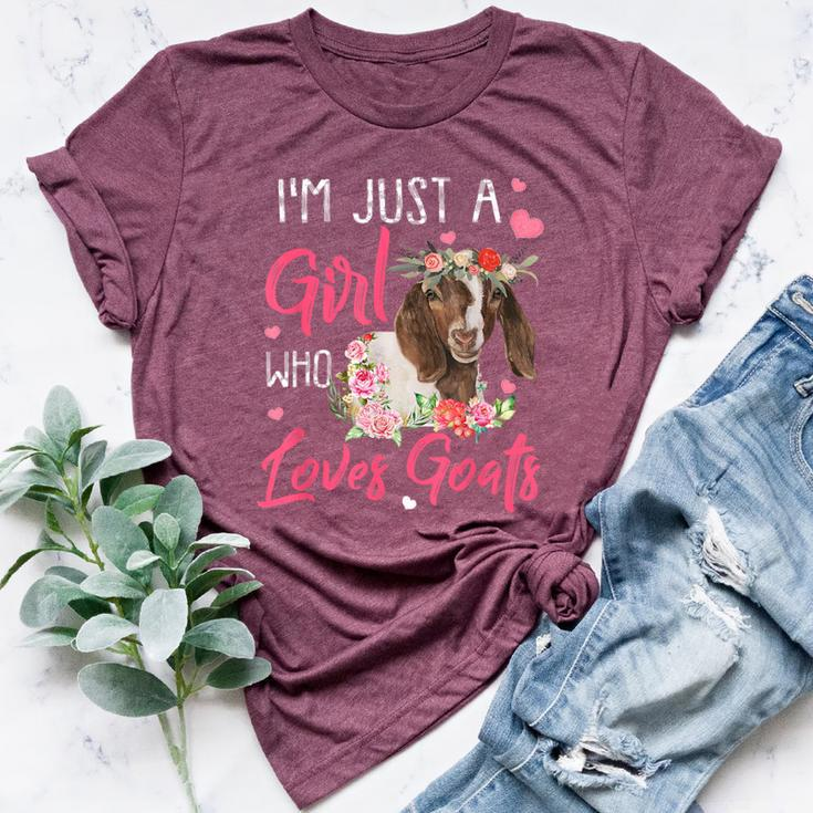 Just A Girl Who Loves Goats Goat Rancher Farm Women Bella Canvas T-shirt