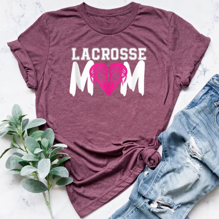 Lacrosse Mom Heart Lax For Moms Bella Canvas T-shirt