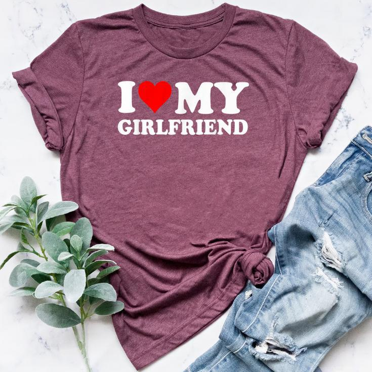 I Love My Girlfriend Gf I Heart My Girlfriend Gf Bella Canvas T-shirt