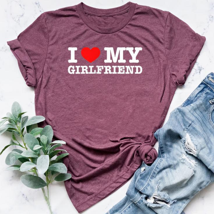 I Love My Girlfriend Pocket Saying Matching Couple Boys Mens Bella Canvas T-shirt