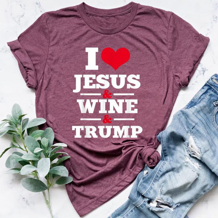 Love Jesus Wine Trump Religious Christian Faith Mom Bella Canvas T-shirt