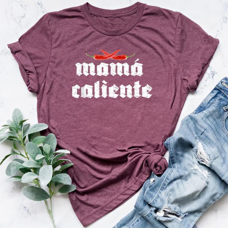 Mama Caliente Hot Mom Red Peppers Streetwear Fashion Baddie Bella Canvas T-shirt