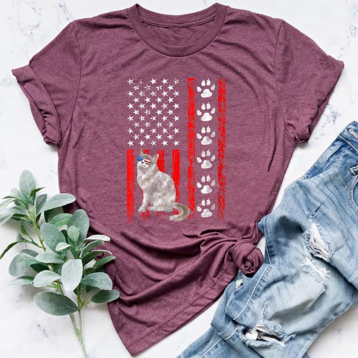 Ragamuffin Cat 4Th Of July Patriotic American Flag Paws Bella Canvas T-shirt