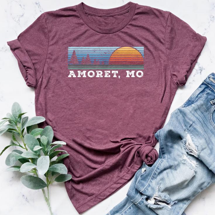 Retro Sunset Stripes Amoret Missouri Bella Canvas T-shirt