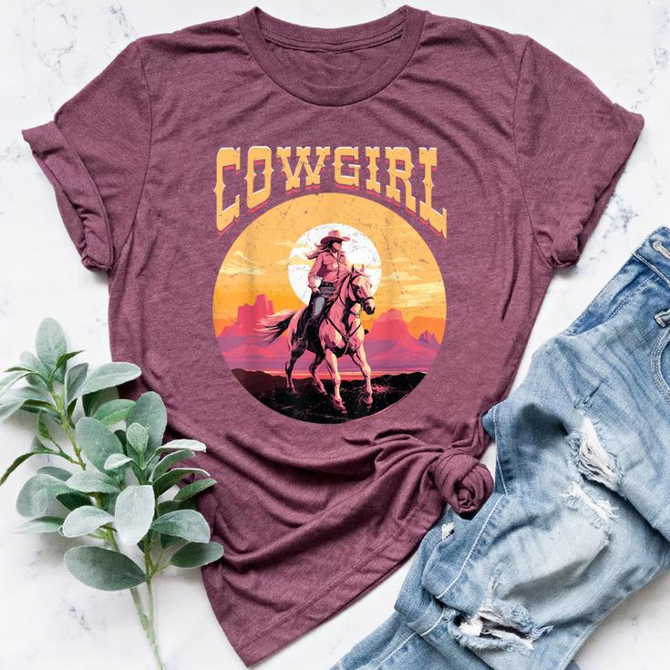 Rodeo Western Country Southern Cowgirl Hat Cowgirl Bella Canvas T-shirt