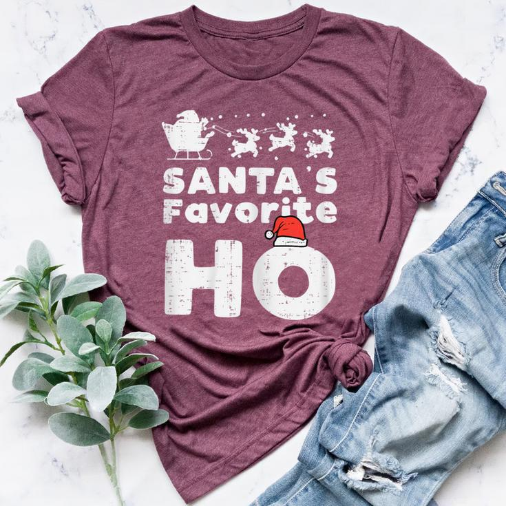Santas Favorite Naughty Christmas Xmas Adult Women Bella Canvas T-shirt
