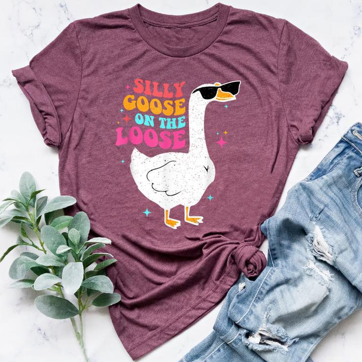 Silly Goose On The Loose Retro Vintage Groovy Bella Canvas T-shirt