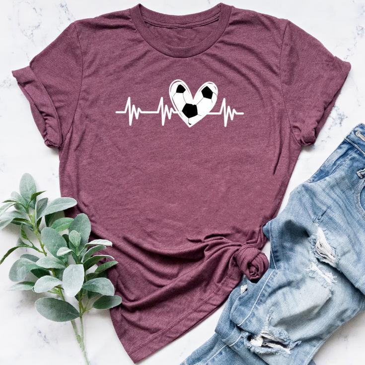 Soccer Heartbeat Love For Tween Girls Ns Women Bella Canvas T-shirt
