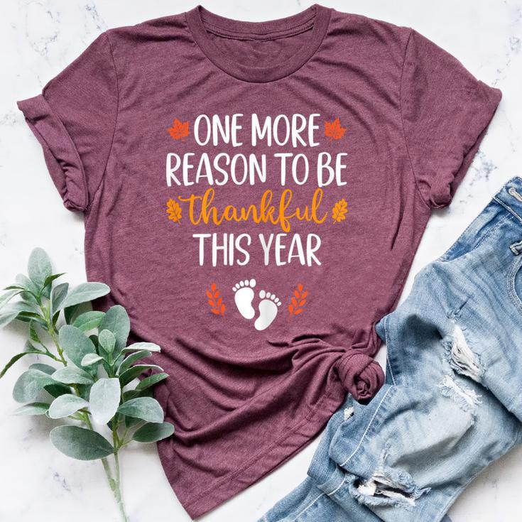 Thanksgiving Pregnancy Announcement Fall Baby Reveal Bella Canvas T-shirt