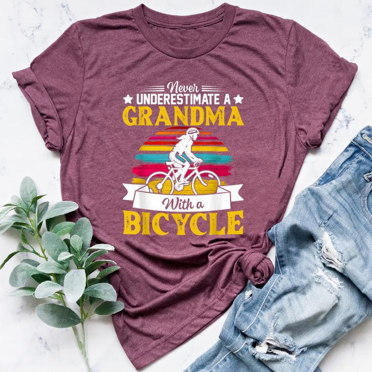 Never Underestimate A Grandma With A Bicycle Vintage Bella Canvas T-shirt