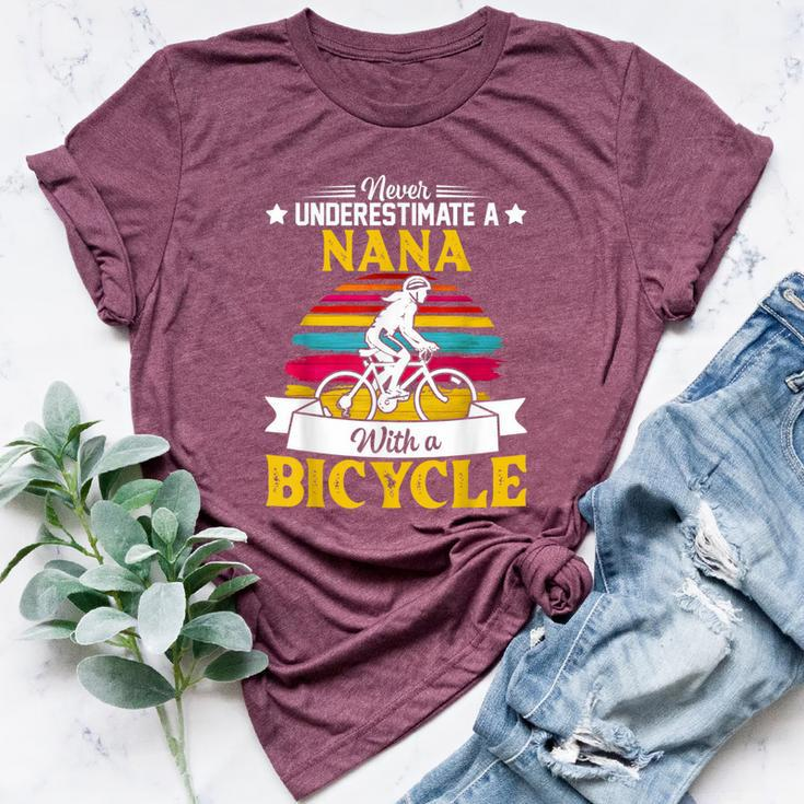 Never Underestimate A Nana With A Bicycle Vintage Bella Canvas T-shirt