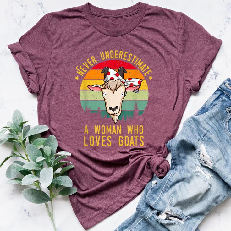 Never Underestimate A Woman Who Loves Goats Bella Canvas T-shirt