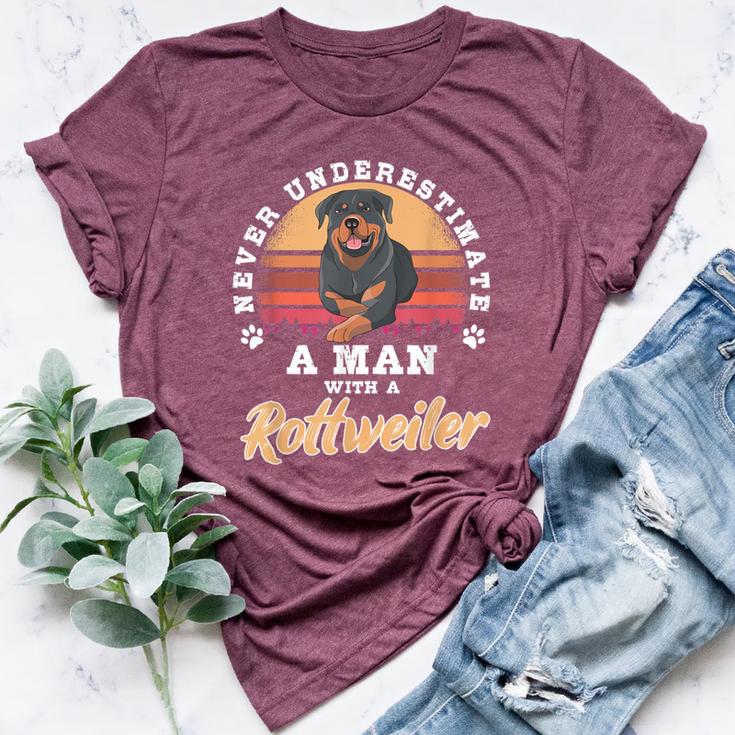 Never Underestimate A Woman With A Rottweiler Bella Canvas T-shirt