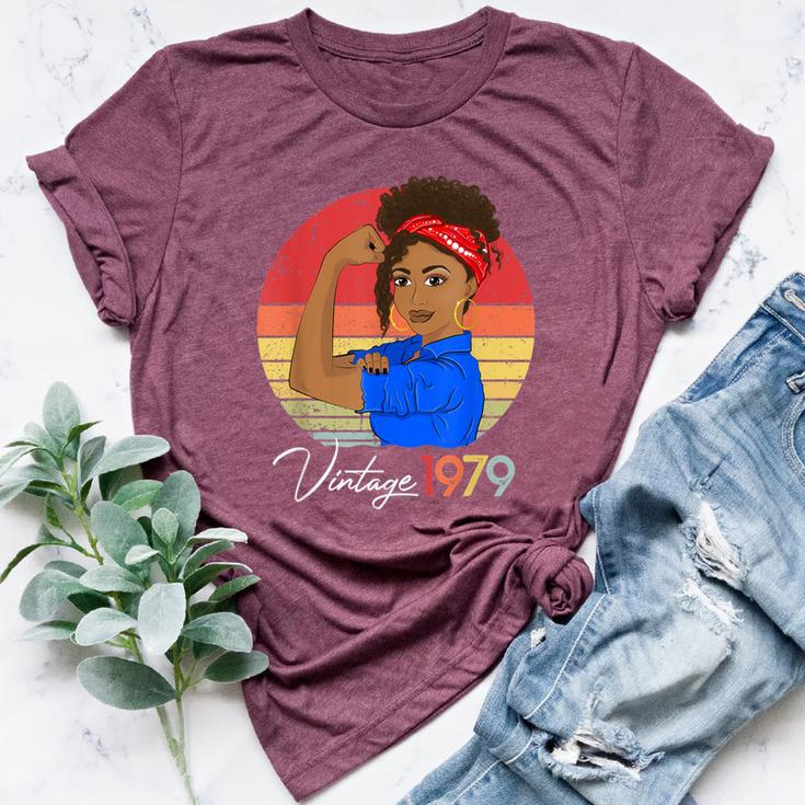 Vintage 1979 Black Girl Afro African American 42Nd Birthday Bella Canvas T-shirt